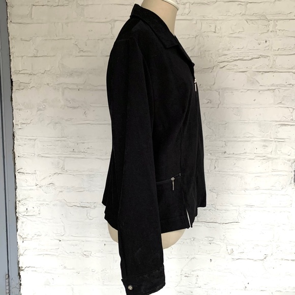 Vintage 90s jacket black lightweight size 10 petite - Picture 5 of 7